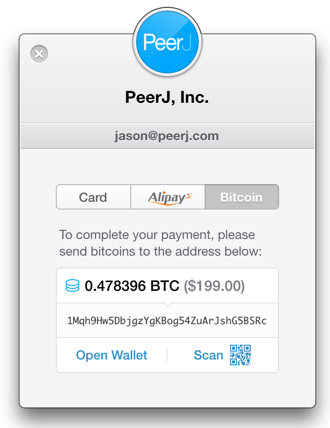 PeerJ accepts Bitcoin