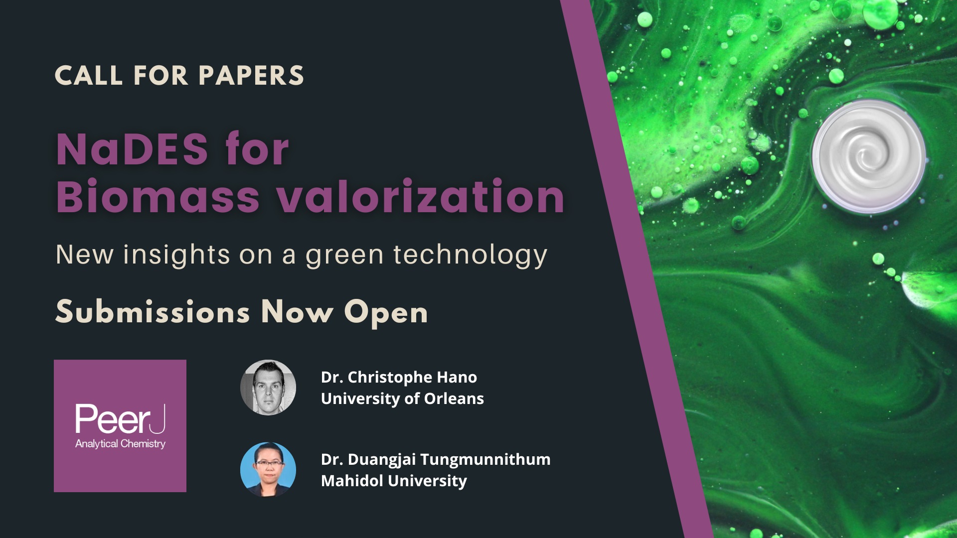 Call for Papers – NaDES for Biomass valorization: new insights on a green technology